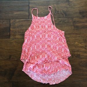 orange patterned tank!! francesca’s!! size medium
